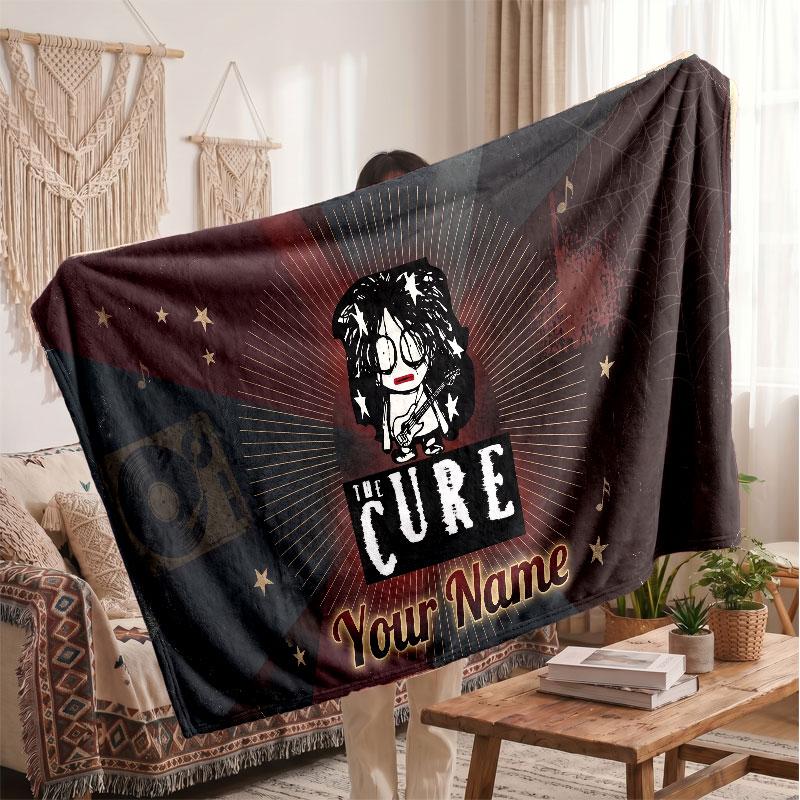 The Cure Flannel Blanket, Custom Name Text Personalized Soft Throw Blanket Home Decor Gift