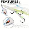 3pcs 100-300g Glow Slow Pitch Jigging Lure Squid Skirt 3 Hooks Saltwater Fishing Bass Trout Catfish Offshore Deep Sea Luminous