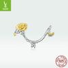Gold Plated Rose Vine Beaded Charm925 Valentine Diy Accessories Bsc322