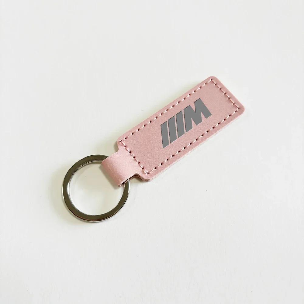 BAAQ1 Car Sticker 2026 Hot 2025 Suede Leather Car Logo Keyring BMW M Keychain Key Chain Ring For BMW M E46 E90 E60 E91 F20 F30 E39 E36
