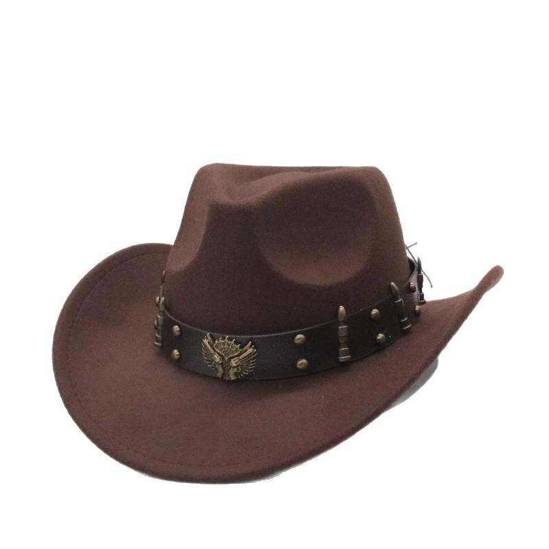 Western Cowboy Hat Woolen Top Hat Big Eave Hat Minority Style Jazz Hat