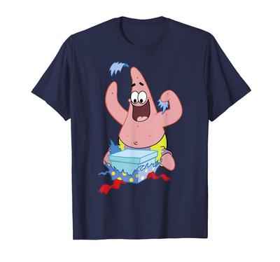 Spongebob Squarepants Patrick Star Opening Gift Holiday T-Shirt