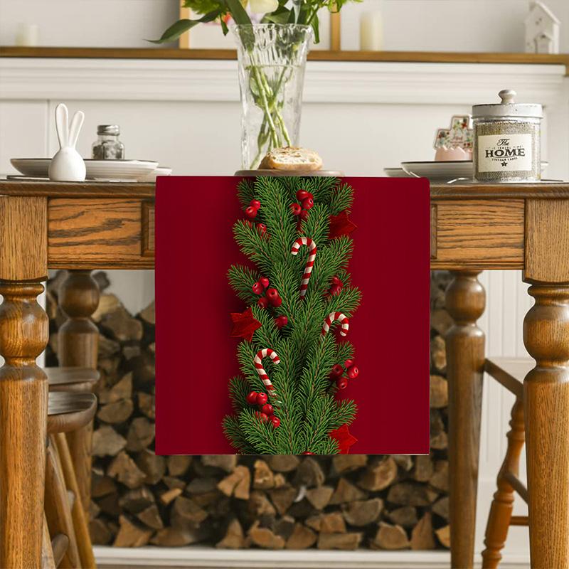 1PC Print Snowman For Home Xmas Table Decor Creative Christmas 33*183cm Table Runner Table Mat