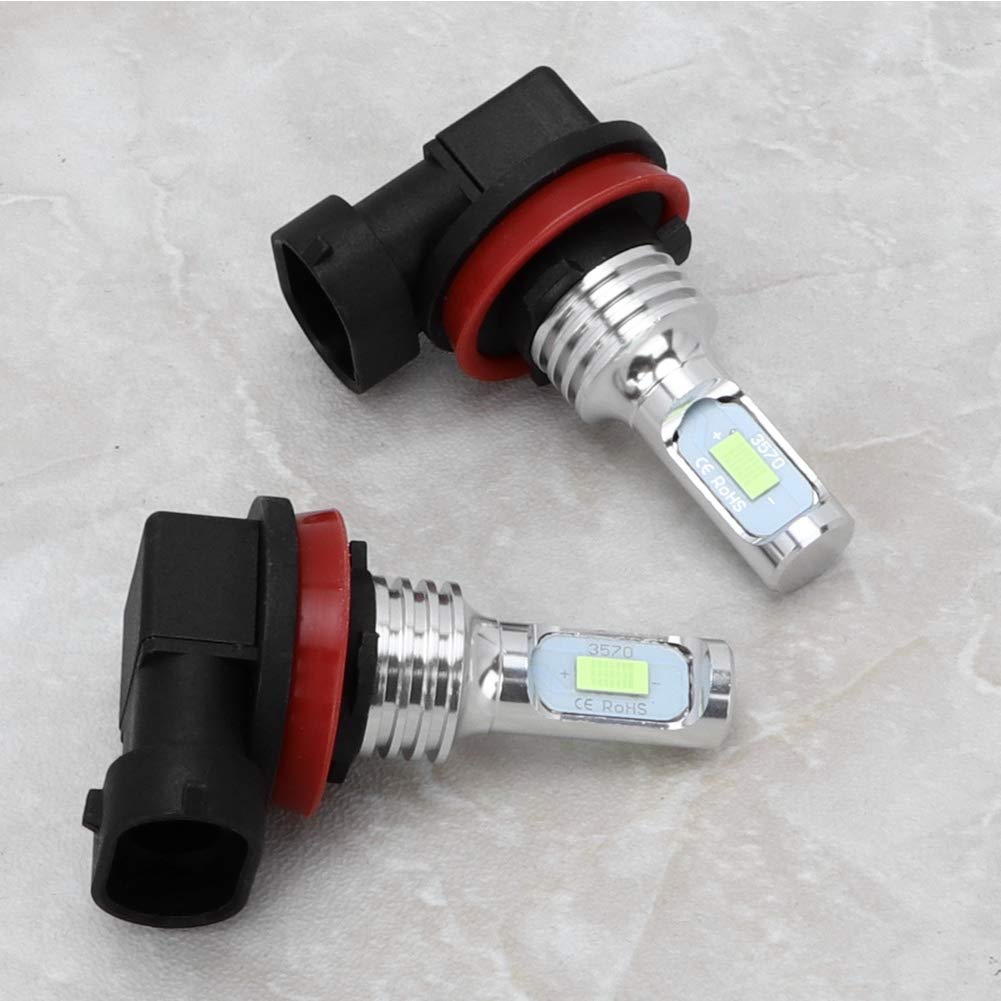 Akozon 2pcs H8/H11 80W 8000K LED Fog Light Ice Blue 12-24V Universal + H11+Fog+Light+Bulb