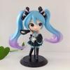 Anime New Hatsune Miku Figure Mini Character Ornaments Kawai Pink Green Hatsune Home desk Decoration Adult Toy kid Birthday Gift