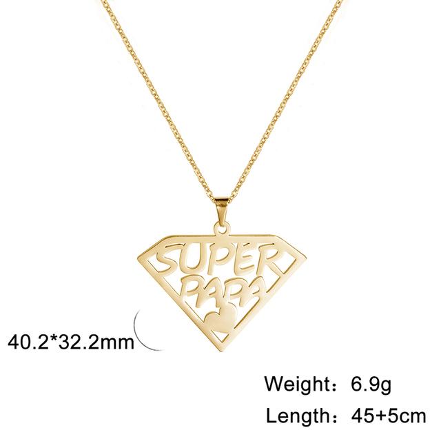 

Намисто з підвіскою Cazador Super Papa Mama для чоловіків, тато, жінка, ювелірні вироби з нержавіючої сталі, подарунки для мами, оптом до Дня батька