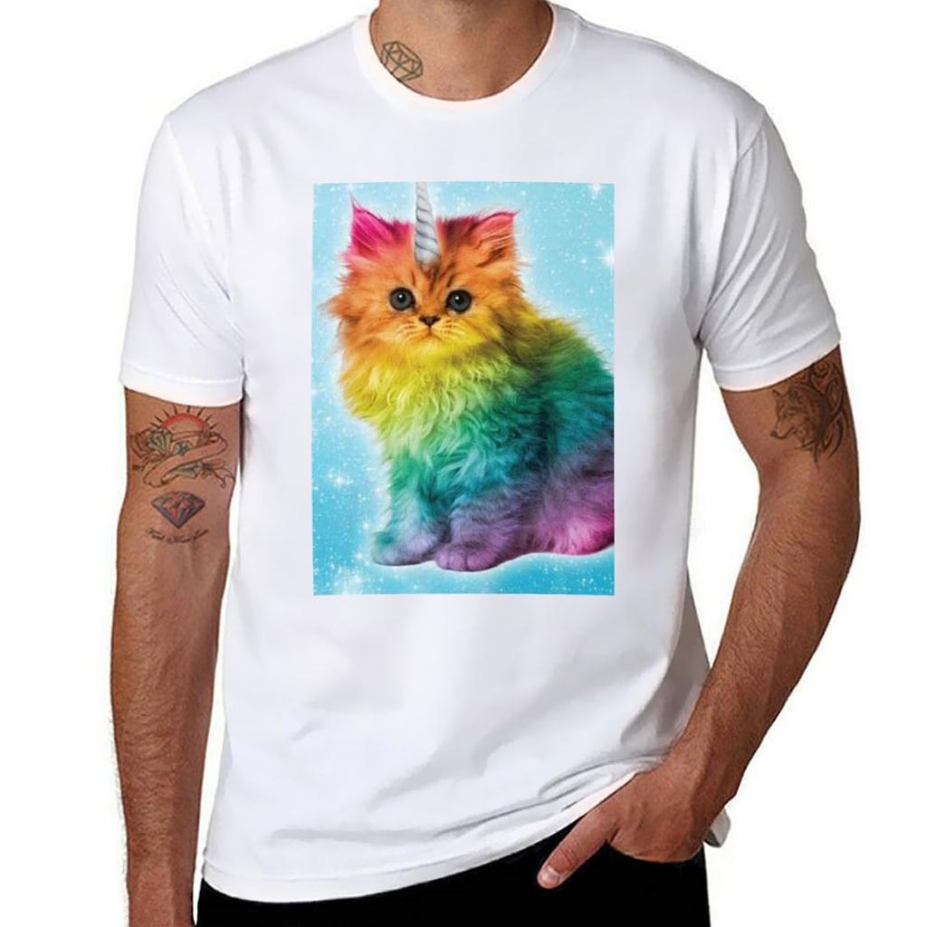Unicorn Rainbow Cat Kitten Tshirt Essential Solid Color Tshirt