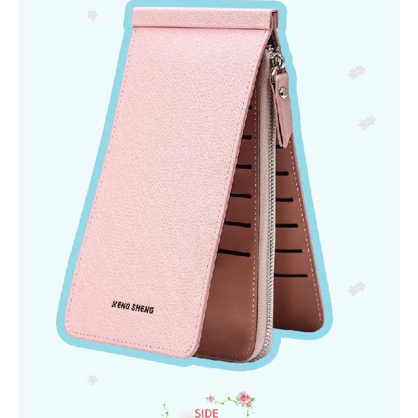 Women's Wallet Long Zipper PU Fashion Elegant Credit Card Holders Purse Mobile Phone Bag Multi Card Slot Money Clip