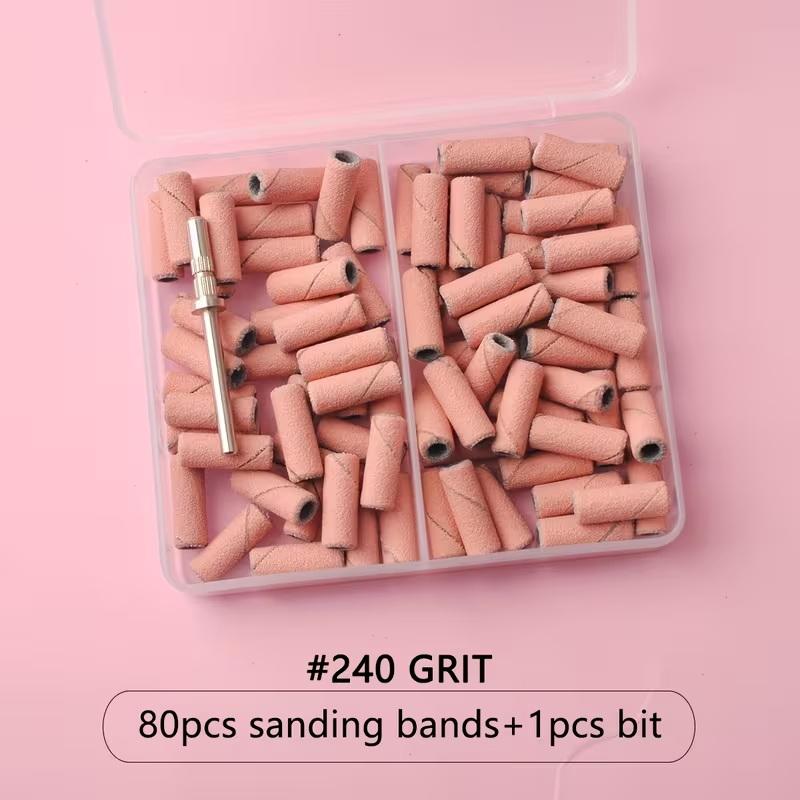 3.1Mm 80Pcs Mini Nail Sanding Bands Electric Machine Nail Drill Bits Acrylic Polish Remover Files Nails Accessory Tool