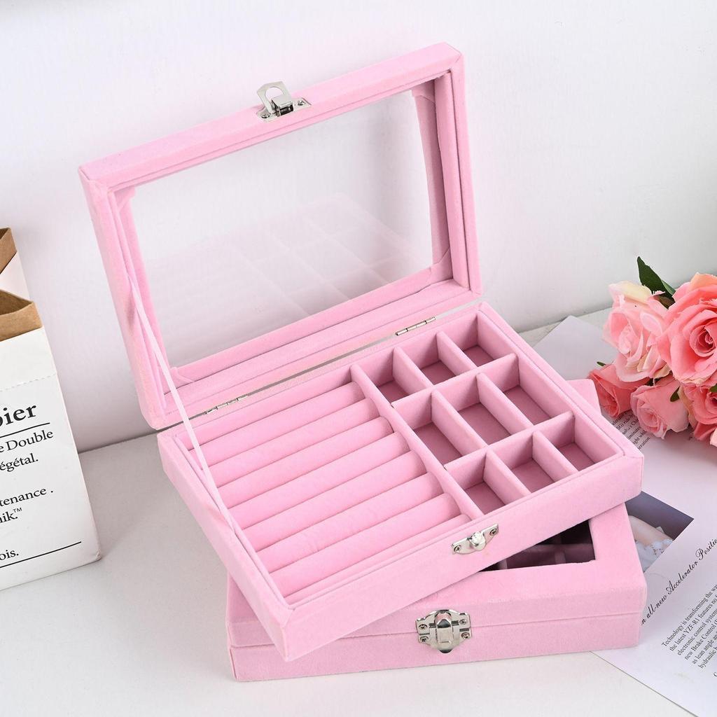 Elegant Multi-Compartment Jewelry Storage Box for Earrings, Necklaces, and Rings - Large Capacity, Portable Design