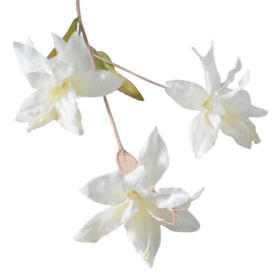 3 Heads Artifical Lily Flowers Full Blooms Fake Real Touch Flower Bouquets for Wedding Party Decor Home Table Centerpiece