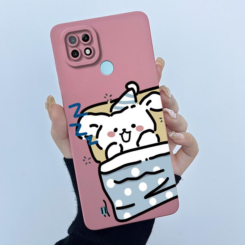 For Realme C21 RMX3201 / C21Y RMX3261 RMX3263 C25Y Phone Case Coque Soft Silicone Sweet Painted Girls Lovely Printed Back Cover