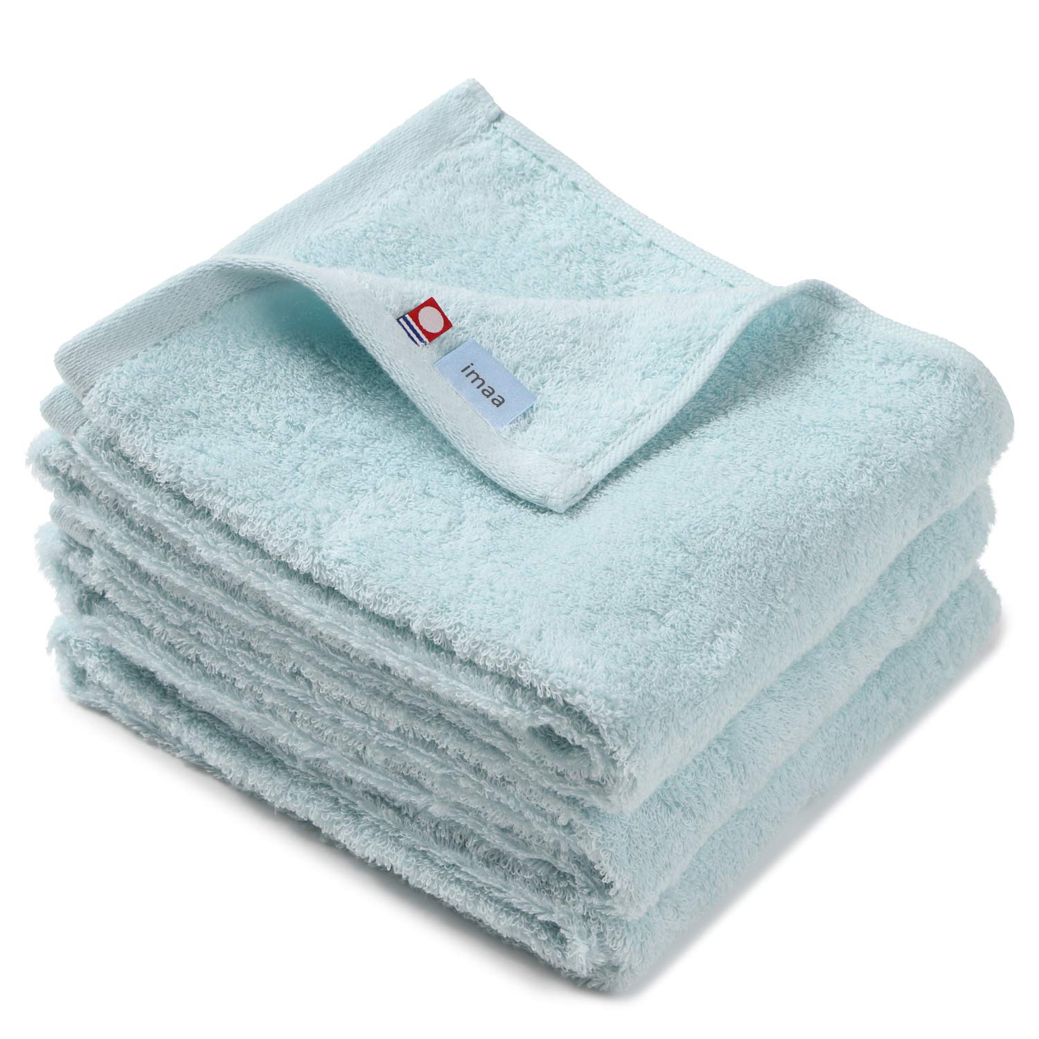 

imaa Imabari Certified Face Made in Blue Towels, 3-Piece Set, Hotaka, Thin, Absorbent, Quick-Drying, Japan,