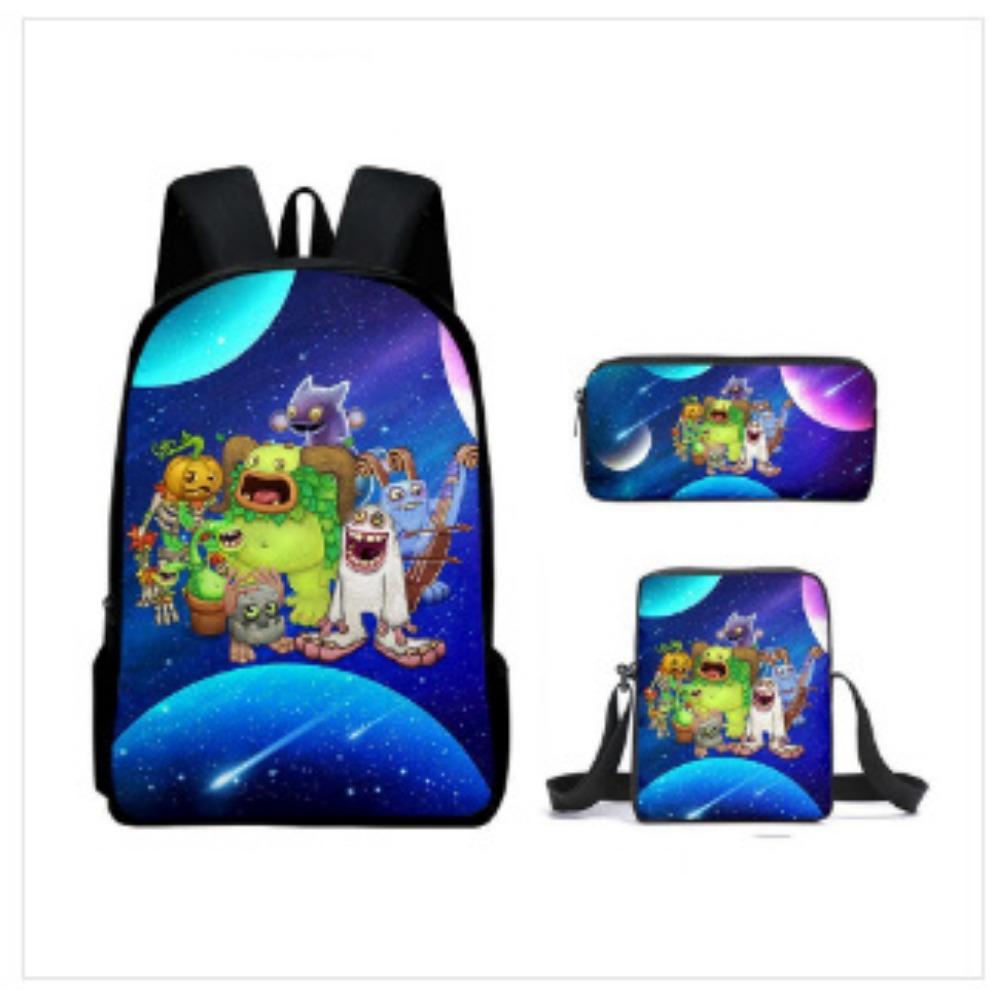 New monster music backpack trendy backpack European and American retro peripheral schoolbag
