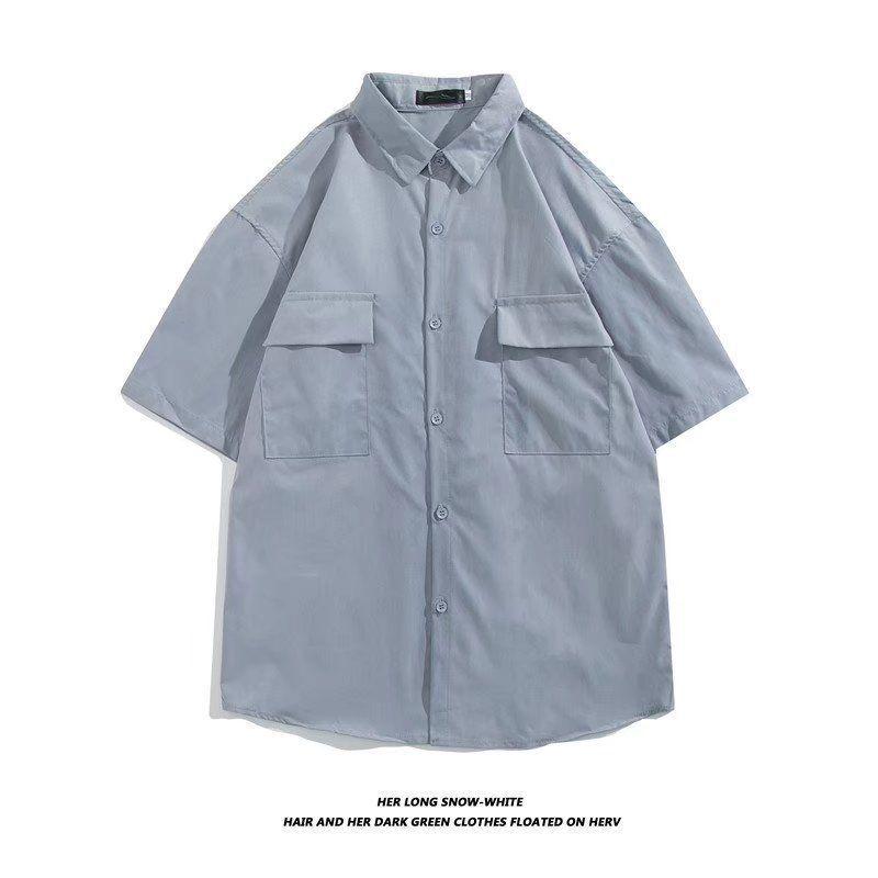 

Узкая рубашка в японском стиле с короткими рукавами и маленьким воротником — трендовая летняя студенческая мода 3XL