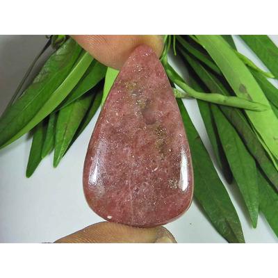 24X41X05MM Naturalny Czerwony Rodonit Kwarc Gruszka Kaboszon Luźny Kamień Szlachetny SK-3741