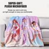 K-Pop Throw Blanket Lovely Rumi Mira Zoey Printed Fleece Blanket for Adult Quality Super Warm Blanket for Travel Picnic Home