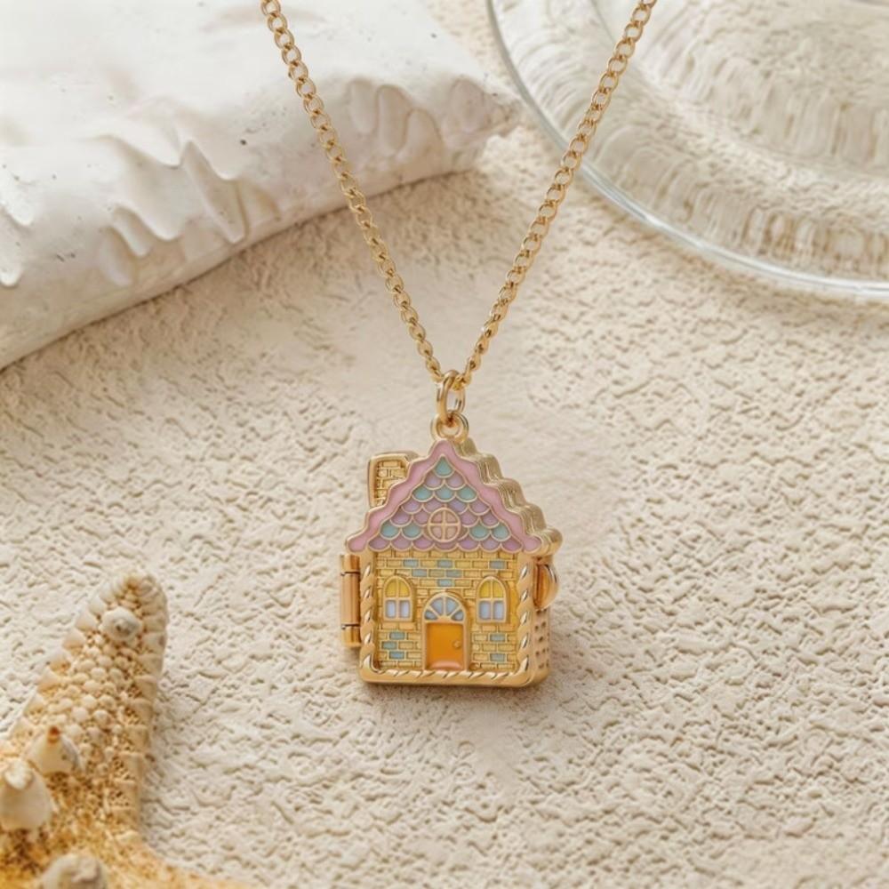 Elegant Openable Pendant Necklace Enamel Craft Opening Closing Necklace Birthday Gift
