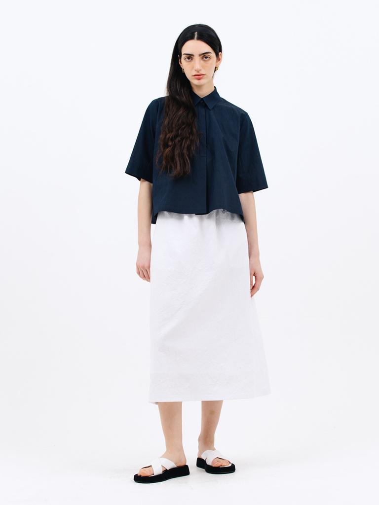 Jun By Jun K Crease Midi Skirt_White