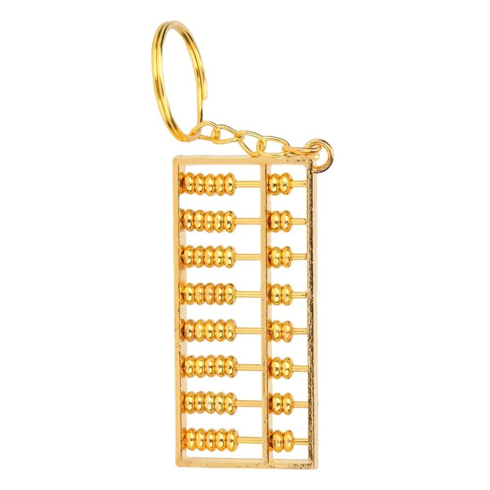 2pcs 8 Rolls Abacus Key Ring Golden Mini Abacus Keychain Abacus Pendant  For Car Keys