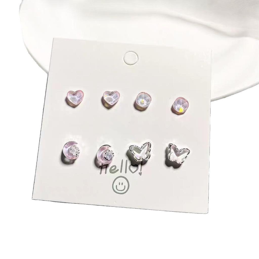 Exquisite and Compact Alloy Set Earrings, Sweet, Niche, Simple, New Style Stud Earrings, Versatile Butterfly-shaped Earrings