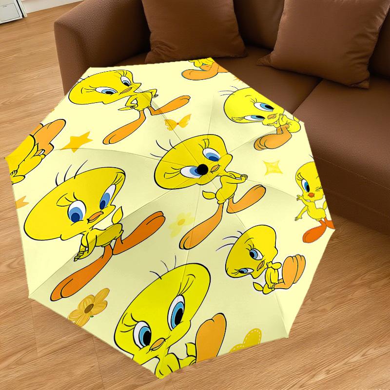 1PC Tweety Bird Umbrella-8-Rib Reinforced, Automatic Open, Lightweight & Durable, Cute Fashion Accessory for Outdoor, D2666