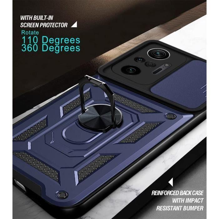 Coque de Protection - E.F.CONNECTION - Redmi Note 10 Pro 5G - Rigide - Bleu Marine - Style Armée