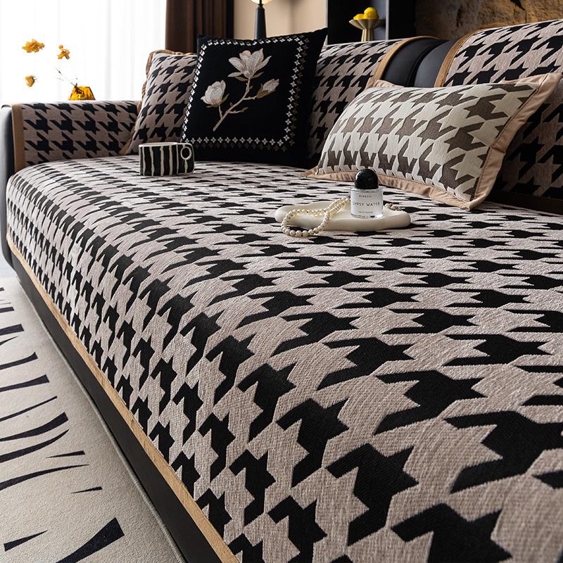 

Подушка для дивана «Гусиная лапка» «Снежный леопард», Подходит для всех сезонов, Противоскользящая, Пыленепроницаемая, Износостойкая, Защита от царапин кошек, Подушка для дивана, Покрывало для дивана 90*160cm