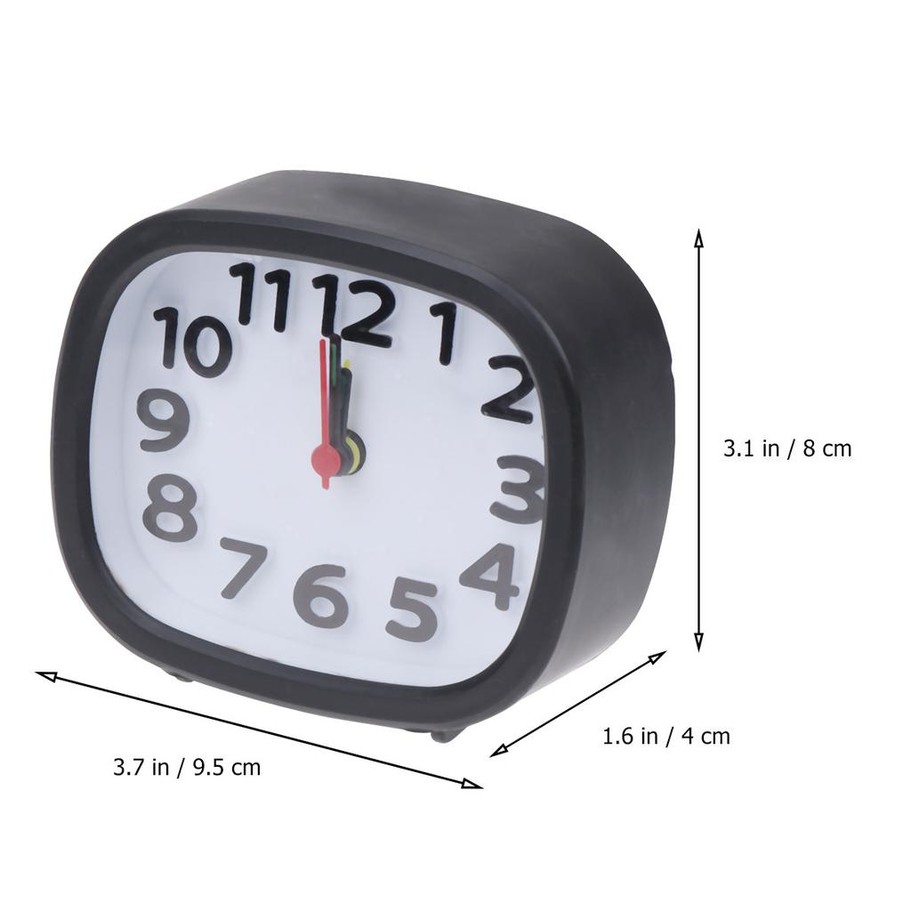 Plastic Alarm Clock Small Desktop Clock Luminous Hands Quiet Operation Clear Alarm Sound for Bedroom Home Office
