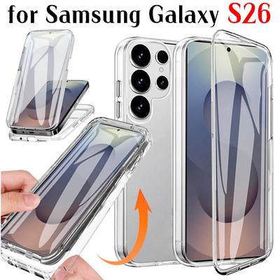 360° Full Body Case for Samsung Galaxy S26 Plus Ultra Silicone TPU+PC Transparent Protective Cover/Case for Samsung S26 Ultra