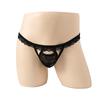 Men'S Sexy Low Rise T-Back Thong G-String Hollow Out Bulge Pouch Panties Lace Trim Belt Sissy Lingerie Naughty Male Nightwear