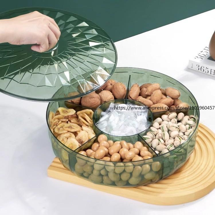 Home Fruit Bowl for Living Room Coffee Table Multi-Use Snack Plate Storage Container for Dried Fruits Sunflower Seeds Candies