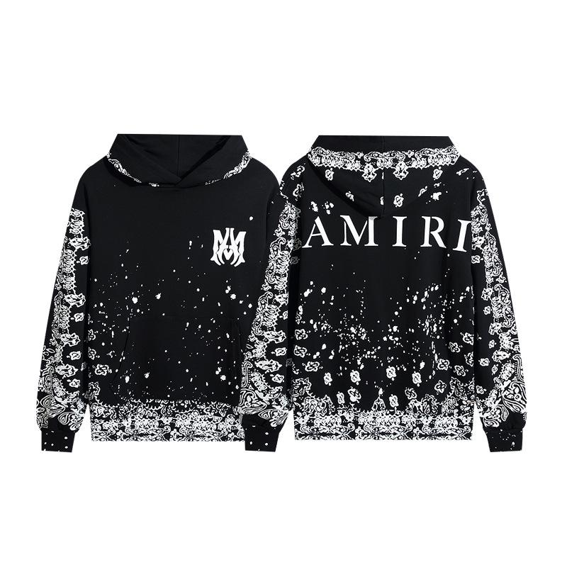 AMIRI Unisex High-Definition Print Casual Hoodie - 2024 Autumn/Winter American Trendy Collection