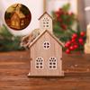 Glowing Christmas Tree House Pendant Wooden Christmas Village House Figurine  Kids