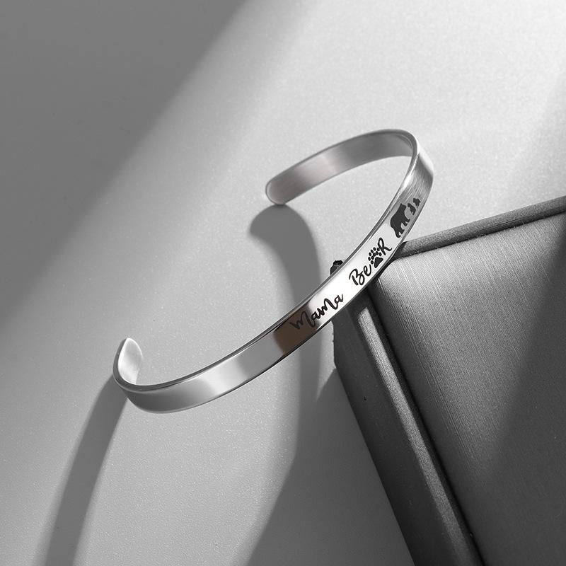 Bracelet Stainless Steel Animal Pattern Mother Bear Bracelet Love Hollow Stainless Steel Bracelet