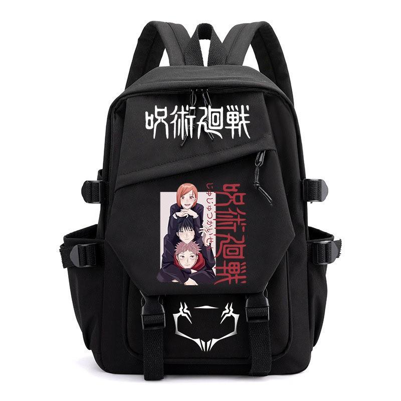 Anime Jujutsu Kaisen Iskolatáska Gyerekeknek Tinédzsereknek Diákoknak Nylon Kétvállú Táska USB Porttal Párnázott Pántokkal