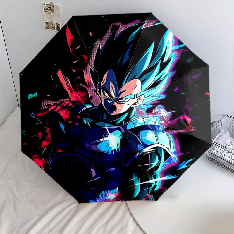 Dragon Ball Z Characters pattern, automatic folding umbrella, portable and foldable design, 8 ribs, a Christmas or birthday gift.
