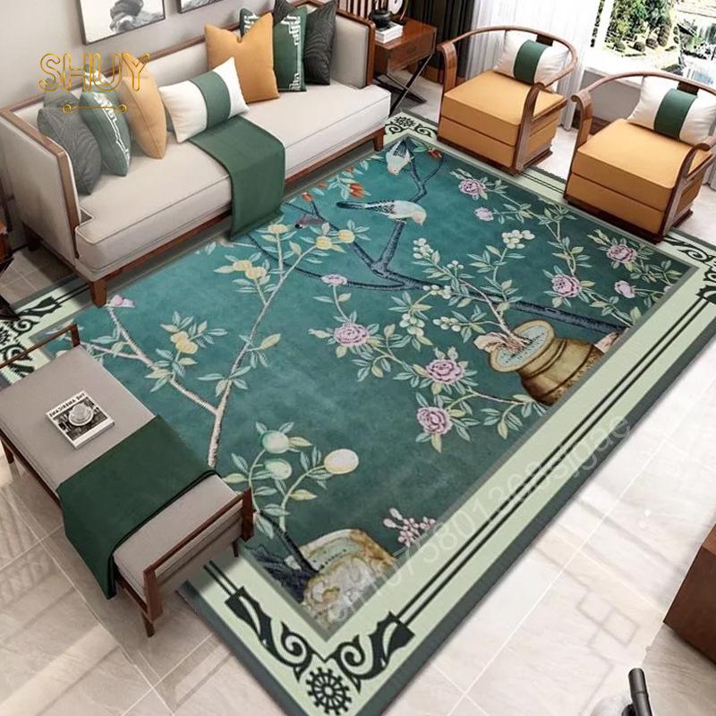 Vintage Neo Chinese Carpet 180x280cm Luxury Felt Rug Non-slip Living Room Decoration Aesthetic High Quality