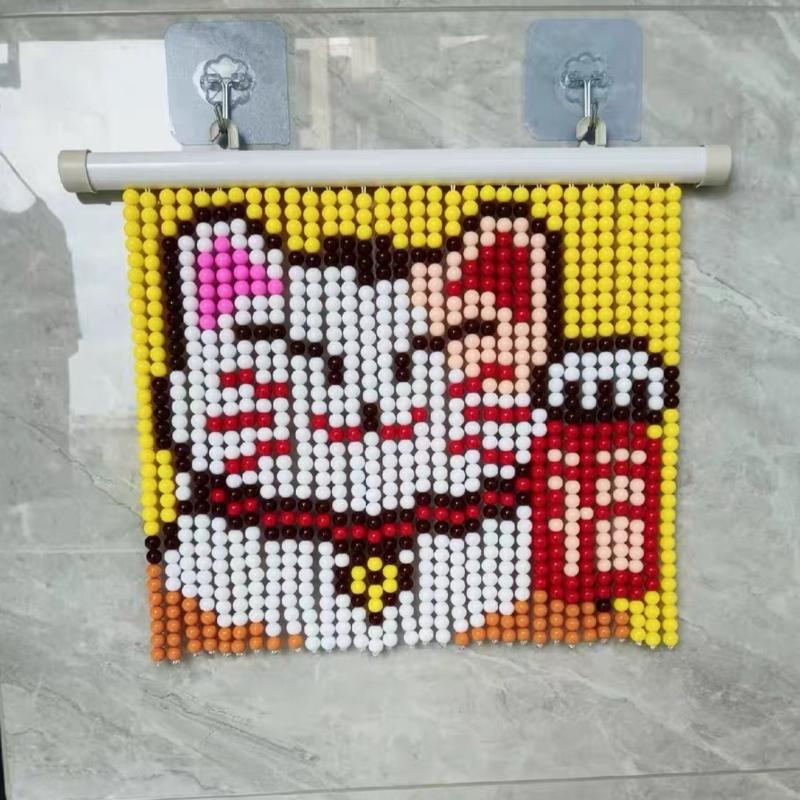 Cartoon Panda Hanging Beads Ornaments Handmade Cat Crafts Wall Art for Girls Room Decor Creative Wall Decoration Trendy 2025
