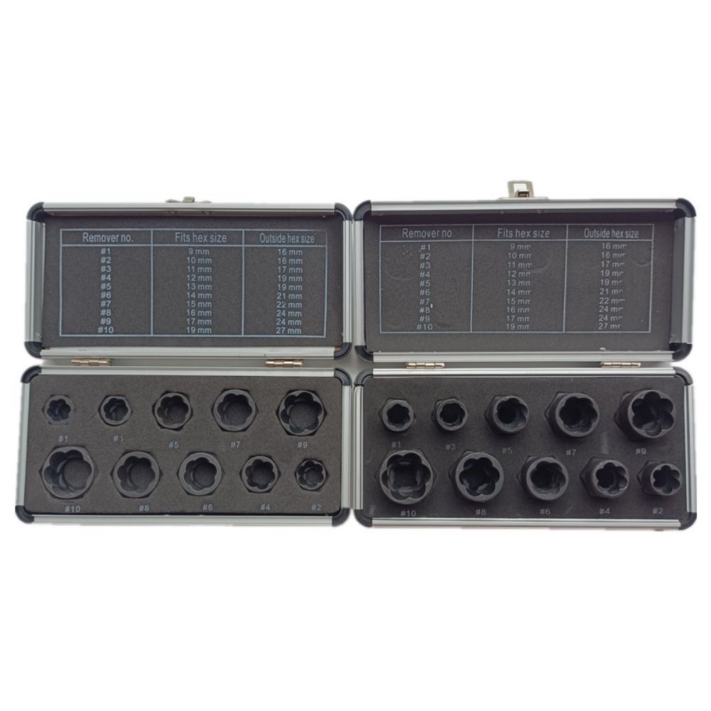 Hexagonal Design Bolt Extractor Set with Aluminum Box Nut Removal Socket  Rounded-Off Nuts
