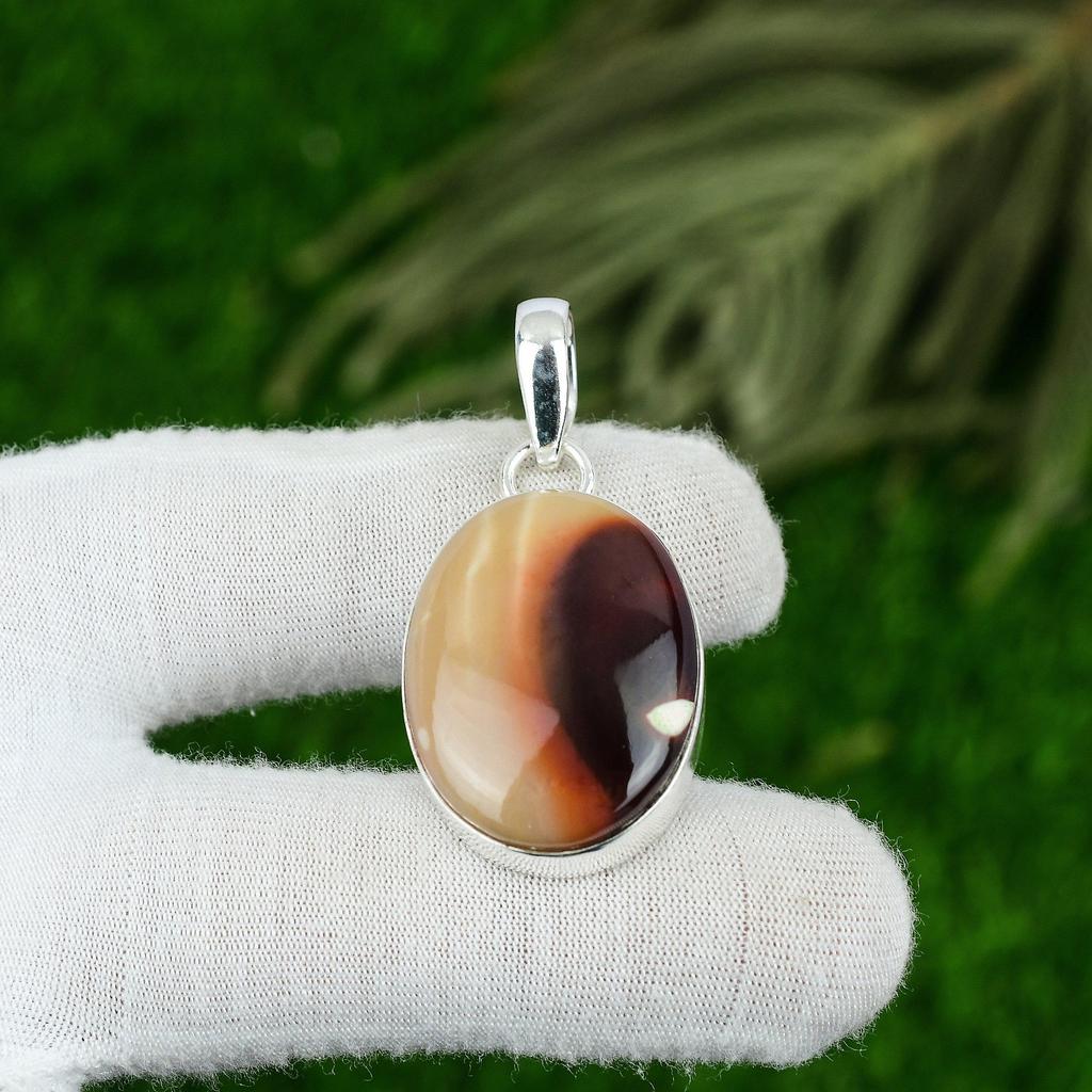 Oval Natural Mookaite 925 Silver New Daughter Elegant Birthday Boho Pendant