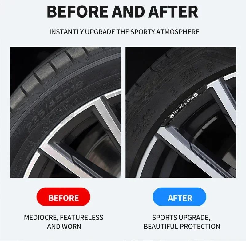 4Pcs Car Wheel Hub Rim Badge Stickers Decoration For Mercedes Benz C180 C200 C260 C300 W108 W124 W126 W140 W168 W169 W176 AN1