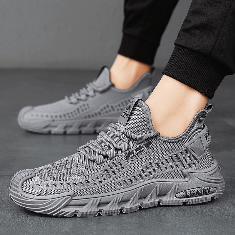 Men's Breathable Knit Sneakers Lightweight Non-slip Casual Sports Shoes