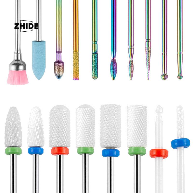 

19 шт., набор сверл для маникюра, керамических сверл для удаления гель-лака, дрель для маникюра, педикюра, насадки для ногтей для электрической дрели