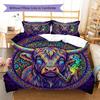 Psychedelic Animals Pattern Bedding Quilt Set Quilt Cover Pillowcase Home Decoration Birthday Gift (1 * Duvet Cover + 2 * Pillowcase, Without Core)