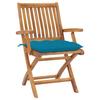 Exclusive House - Folding Garden Chairs with Cushions Set of 6 Teak Wood