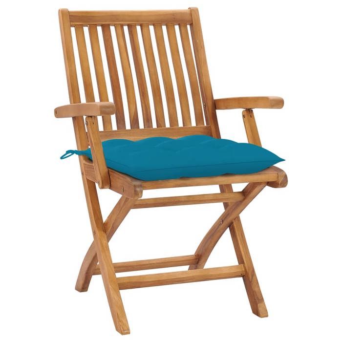 Exclusive House - Folding Garden Chairs with Cushions Set of 6 Teak Wood