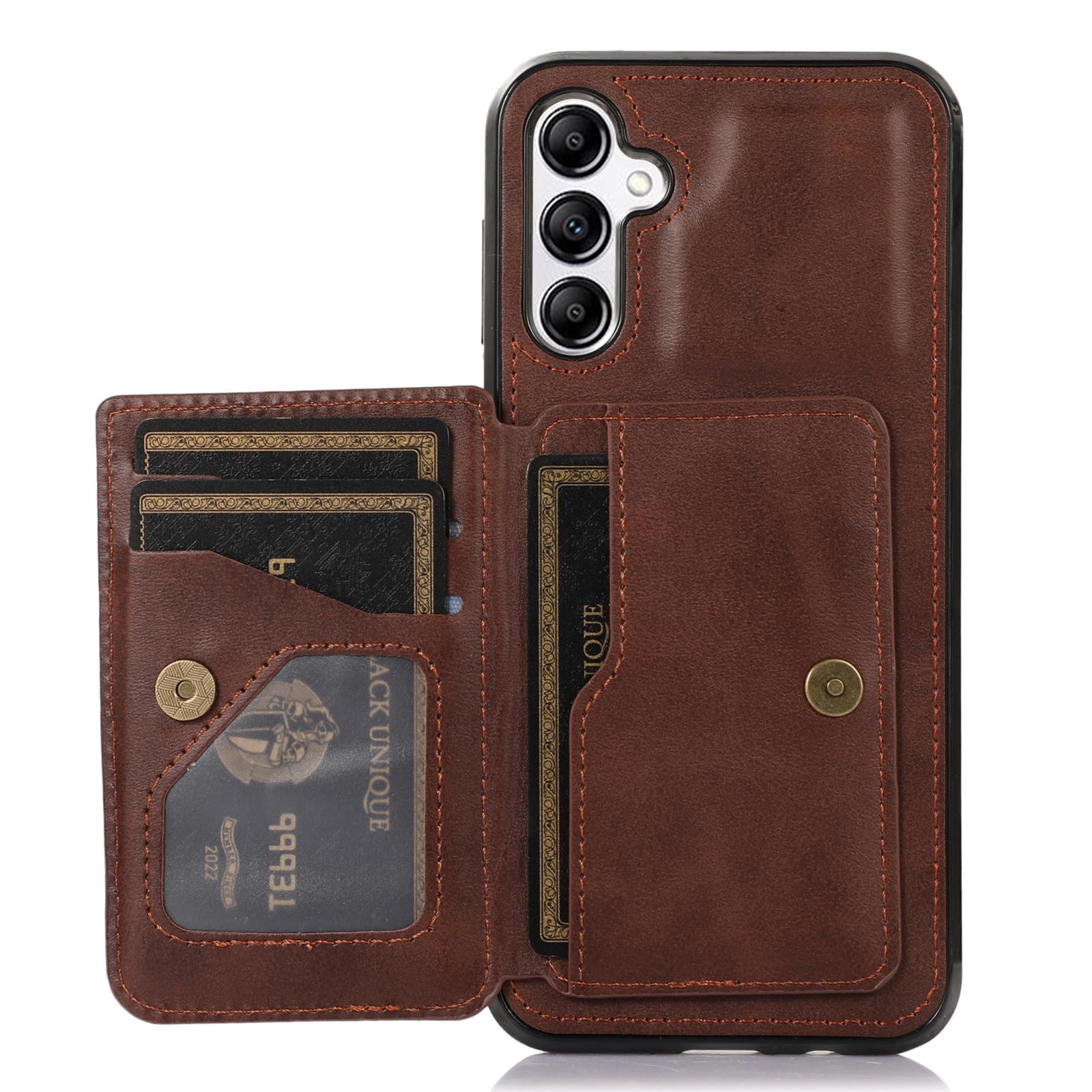 

Для Samsung Galaxy A25 5G (Глобальний) (161.0мм) Чохол-тримач для карток з підставкою, ПУ шкіра + ТПУ, Чохол для телефону C