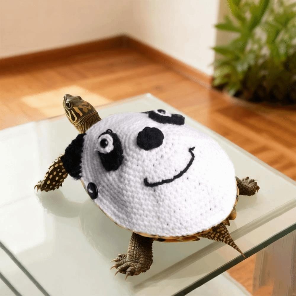 Cute Warm Turtle Sweater Cartoon Adjustable Knitted Pet Clothes Panda Shape Decorative Pet Tortoise Clothes Daily Dress Up