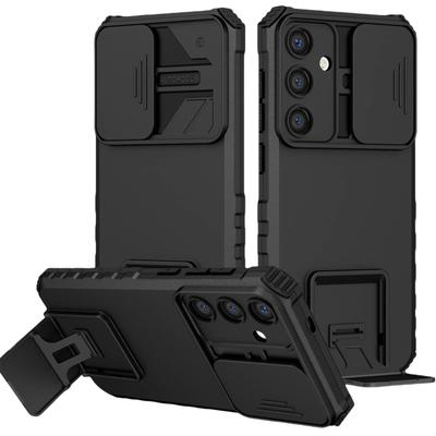 Bracket Stand Slide Lens Case for Samsung Galaxy S25 Plus Edge S24 S23 FE S22 Ultra Funda
